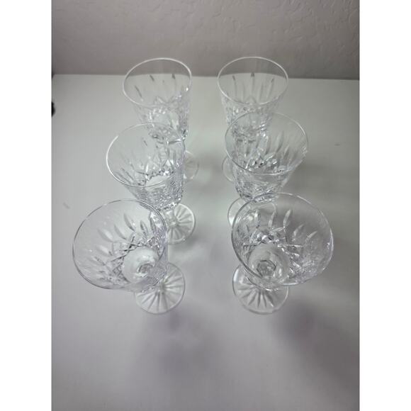 WATERFORD CRYSTAL White Wine 5.5" Glasses Set of 6 with Box - Picture 2 of 9